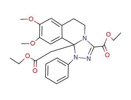10b-Ethoxycarbonylmethyl-8,9-dimethoxy-1-phenyl-1,5,6,10b-tetrahydro-[1,2,4]triazolo[3,4-a]isoquinoline-3-carboxylic acid ethyl ester