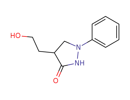 Molecular Structure of 113410-22-3 (3-Pyrazolidinone, 4-(2-hydroxyethyl)-1-phenyl-)