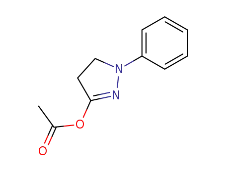 Molecular Structure of 2748-21-2 (1H-Pyrazol-3-ol, 4,5-dihydro-1-phenyl-, acetate (ester))
