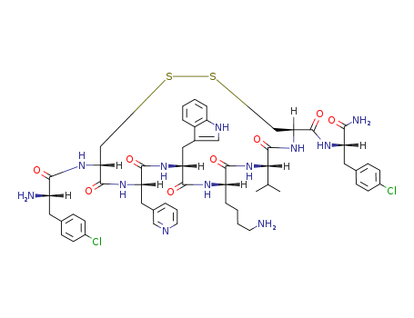 L-Phenylalaninamide,4-chloro-L-phenylalanyl-D-cysteinyl-3-(3-pyridinyl)-L-alanyl-D-tryptophyl-L-lysyl-L-valyl-L-cysteinyl-4-chloro-,cyclic (2?7)-disulfide