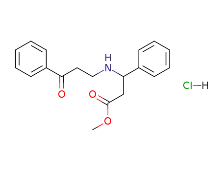 Molecular Structure of 88831-32-7 (Benzenepropanoic acid, b-[(3-oxo-3-phenylpropyl)amino]-, methyl
ester, hydrochloride)