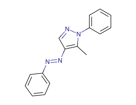 Molecular Structure of 111152-96-6 (1H-Pyrazole, 5-methyl-1-phenyl-4-(phenylazo)-)