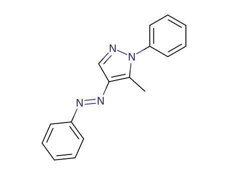 Molecular Structure of 111152-96-6 (1H-Pyrazole, 5-methyl-1-phenyl-4-(phenylazo)-)