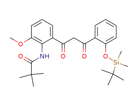 Molecular Structure of 1027948-75-9 (<i>N</i>-(2-{3-[2-(<i>tert</i>-butyl-dimethyl-silanyloxy)-phenyl]-3-oxo-propionyl}-6-methoxy-phenyl)-2,2-dimethyl-propionamide)