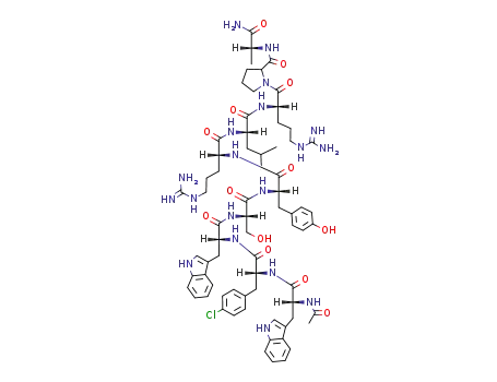 Molecular Structure of 86044-76-0 (LHRH, N-Ac-Trp(1)-(4-Cl-Phe)(2)-Trp(3)-Arg(6)-Ala(10)-)