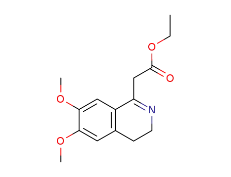 Molecular Structure of 21271-01-2 (ethyl (6,7-dimethoxy-3,4-dihydroisoquinolin-1-yl)acetate)