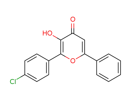 Molecular Structure of 116519-51-8 (4H-Pyran-4-one, 2-(4-chlorophenyl)-3-hydroxy-6-phenyl-)