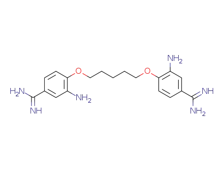 Molecular Structure of 124076-62-6 (3-amino-4-[5-(2-amino-4-carbamimidoyl-phenoxy)pentoxy]benzenecarboximi damide)