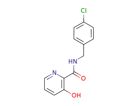 Molecular Structure of 1025-67-8 (2-Pyridinecarboxamide, N-[(4-chlorophenyl)methyl]-3-hydroxy-)