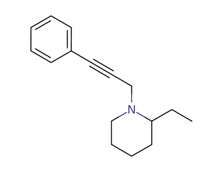 Molecular Structure of 769116-64-5 (Piperidine, 2-ethyl-1-(3-phenyl-2-propynyl)- (9CI))