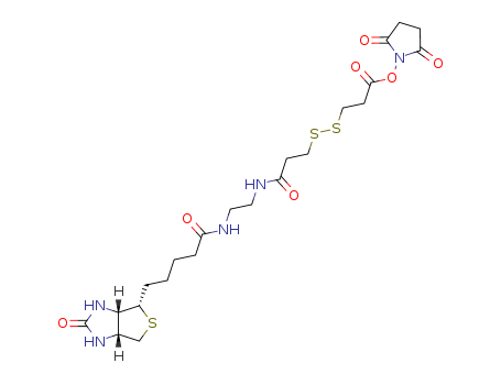 1H-Thieno[3,4-d]imidazole-4-pentanamide,N-[2-[[3-[[3-[(2,5-dioxo-1-pyrrolidinyl)oxy]-3-oxopropyl]dithio]-1-oxopropyl]amino]ethyl]hexahydro-2-oxo-,(3aS,4S,6aR)-