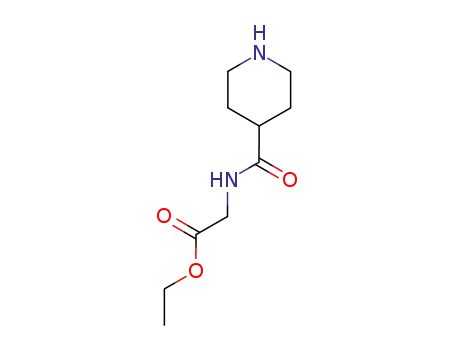 Molecular Structure of 82827-44-9 (ETHYL 2-(PIPERIDINE-4-CARBOXAMIDO)ACETATE HYDROCHLORIDE)