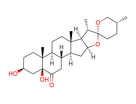 Molecular Structure of 876908-20-2 ((25R)-3β,5-dihydroxy-5β-spirostan-6-one)