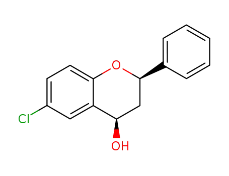 Molecular Structure of 119460-75-2 ((-)-(2R,4R)-6-chloroflavan-4-ol)