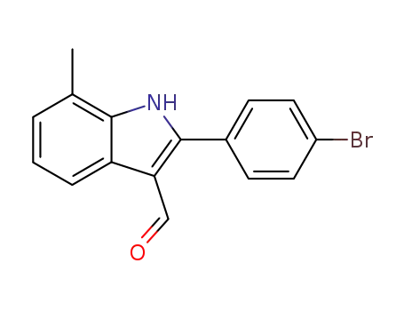 Molecular Structure of 845274-83-1 (1H-Indole-3-carboxaldehyde, 2-(4-bromophenyl)-7-methyl-)