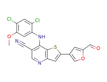 7-[(2, 4-dichloro-5-methoxyphenyl) amino]-2-(5-formyl-3-furyl) thieno [3,2-b] pyridine-6-carbonitrile