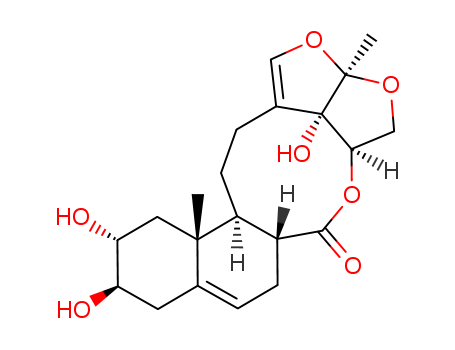 Molecular Structure of 145385-68-8 (6H-2,3,5-Trioxapentaleno[1',6':5,6,7]cyclonona[1,2-a]naphthalen-6-one,2a,4,4a,6a,7,9,10,11,12,12a,12b,13,14,14b-tetradecahydro-10,11,14b-trihydroxy-2a,12a-dimethyl-,(2aR,4aS,6aR,10R,11R,12aR,12bS,14bS)- (9CI))