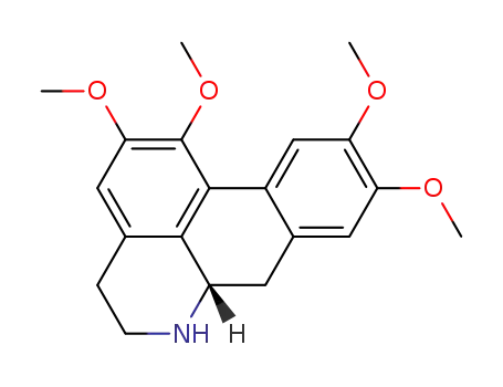 Molecular Structure of 21848-62-4 ([6aS,(+)]-5,6,6a,7-Tetrahydro-1,2,9,10-tetramethoxy-4H-dibenzo[de,g]quinoline)