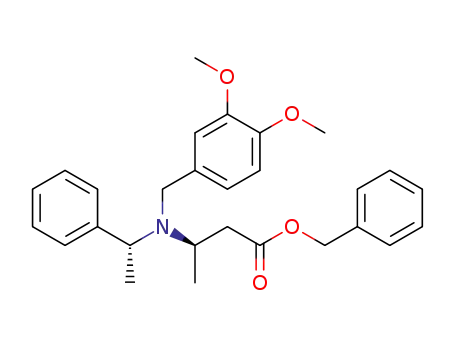 Molecular Structure of 134431-00-8 (benzyl (3R,αR)-3-(N-3,4-dimethoxybenzyl-N-α-methylbenzylamino)butanoate)