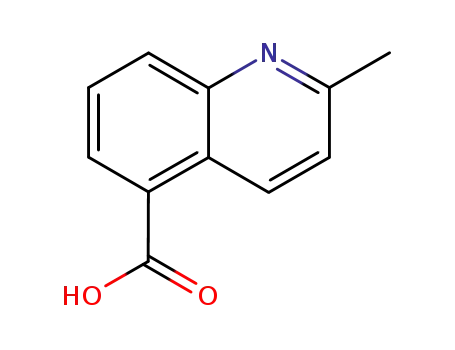 Molecular Structure of 634-39-9 (5-Quinolinecarboxylicacid,2-methyl-(8CI,9CI))