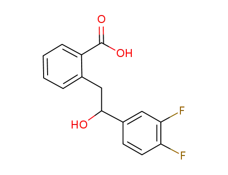 Molecular Structure of 1011493-56-3 (2-[2'-hydroxy-2'-(3'',4''-difluorophenyl)ethyl]benzoic acid)