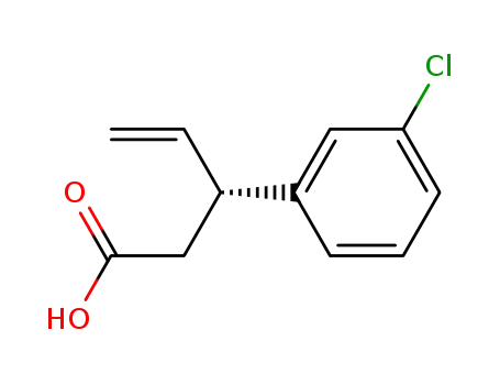 Molecular Structure of 918149-77-6 ((R)-3-(3-CHLOROPHENYL)PENT-4-ENOIC ACID)