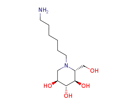Molecular Structure of 885484-41-3 (N-(12-Aminododecyl)-1-deoxynojirimycin)