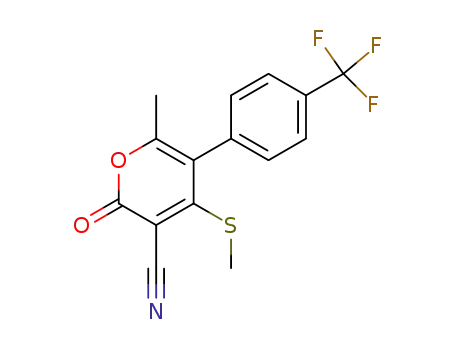 6-methyl-4-methylsulfanyl-2-oxo-5-(4-trifluoromethyl-phenyl)-2<i>H</i>-pyran-3-carbonitrile