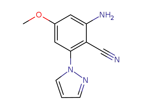 Benzonitrile, 2-amino-4-methoxy-6-(1H-pyrazol-1-yl)-