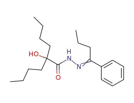 Molecular Structure of 84408-82-2 (2-Butyl-2-hydroxy-hexanoic acid [1-phenyl-but-(E)-ylidene]-hydrazide)