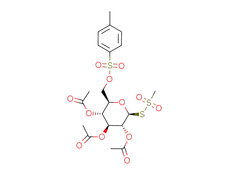 Molecular Structure of 871011-08-4 (2,3,4-tri-O-acetyl-1-S-methylsulfonyl-6-O-(4-methylphenylsulfonyl)-1-thio-β-D-glucose)
