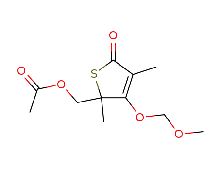 Molecular Structure of 922715-91-1 (2(5H)-Thiophenone,
5-[(acetyloxy)methyl]-4-(methoxymethoxy)-3,5-dimethyl-)