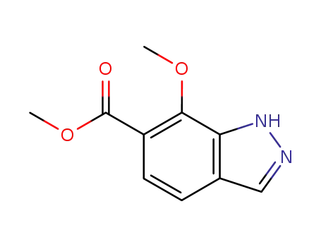 Molecular Structure of 907190-29-8 (Methyl7-Methoxy-1H-indazole-6-carboxylate)