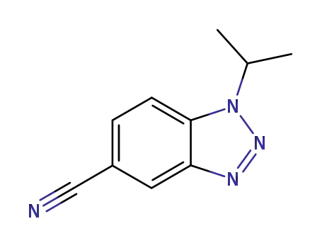 Molecular Structure of 879558-15-3 (1-isopropyl-1H-1,2,3-benzotriazole-5-carbonitrile(SALTDATA: FREE))