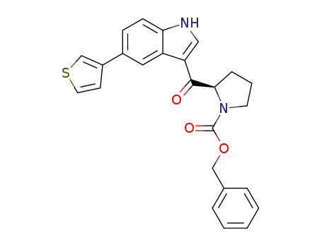 2-(5-thiophen-3-yl-1<i>H</i>-indole-3-carbonyl)-pyrrolidine-1-carboxylic acid benzyl ester