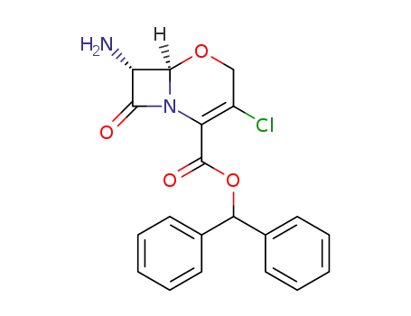 Molecular Structure of 81800-14-8 ((6R,7R)-7-Amino-3-chloro-8-oxo-5-oxa-1-aza-bicyclo[4.2.0]oct-2-ene-2-carboxylic acid benzhydryl ester)