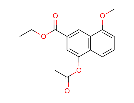 Molecular Structure of 33295-50-0 (ethyl 4-(acetyloxy)-8-methoxynaphthalene-2-carboxylate)