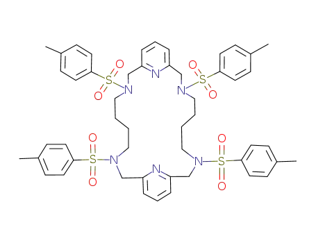 3,8,16,21-tetratosyl-3,8,16,21,27,28-hexaazatricyclo<21.3.1.1<sup>10,14</sup>>octaicosa-1(27),10(28),11,13,23,25-hexaene