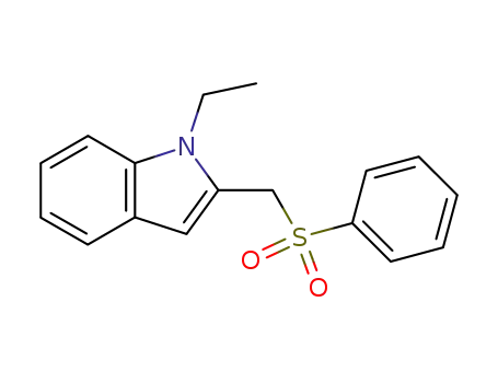 Molecular Structure of 91075-21-7 (1H-Indole, 1-ethyl-2-[(phenylsulfonyl)methyl]-)