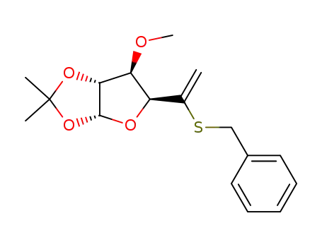 S-benzyl-5-didesoxy-5,6-O-isopropylidene-1,2-O-methyl-3-α-D-xylo-hexeno-5-thio-5-furannose