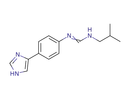 Molecular Structure of 83184-52-5 (Methanimidamide, N-[4-(1H-imidazol-4-yl)phenyl]-N'-(2-methylpropyl)-)
