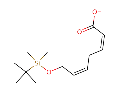 Molecular Structure of 633302-53-1 (2,5-Heptadienoic acid, 7-[[(1,1-dimethylethyl)dimethylsilyl]oxy]-,
(2Z,5Z)-)