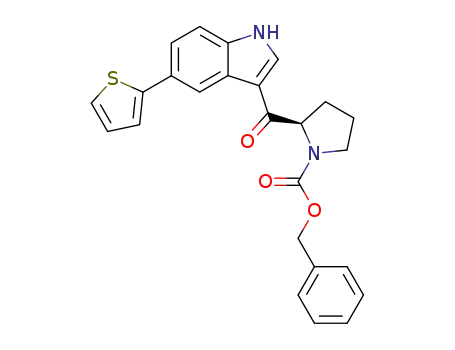 2-(5-thiophen-2-yl-1<i>H</i>-indole-3-carbonyl)-pyrrolidine-1-carboxylic acid benzyl ester
