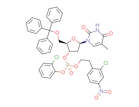 3'-Thymidylic acid, 5'-O-(triphenylmethyl)-,
2-(2-chloro-4-nitrophenyl)ethyl 2-chlorophenyl ester