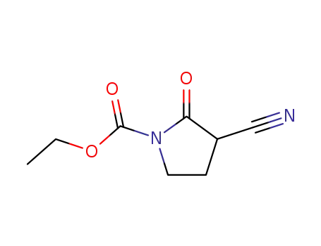 Molecular Structure of 153929-20-5 (1-Pyrrolidinecarboxylic  acid,  3-cyano-2-oxo-,  ethyl  ester)