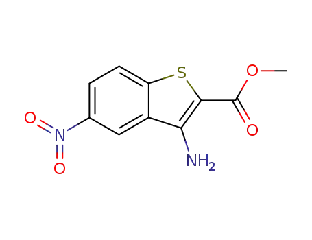 Molecular Structure of 34674-75-4 (3-AMino-5-nitro-benzo[b]thiophene-2-carboxylic acid Methyl ester)