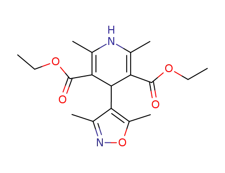 Molecular Structure of 87967-96-2 (diethyl 4-(3,5-dimethyl-1,2-oxazol-4-yl)-2,6-dimethyl-1,4-dihydropyridine-3,5-dicarboxylate)