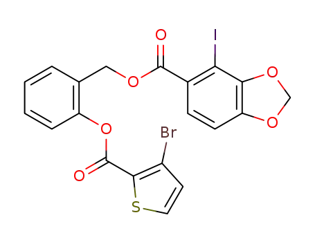 4-Iodo-benzo[1,3]dioxole-5-carboxylic acid 2-(3-bromo-thiophene-2-carbonyloxy)-benzyl ester