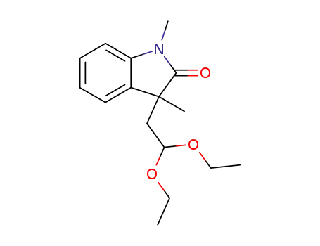 Molecular Structure of 633337-28-7 (2H-Indol-2-one, 3-(2,2-diethoxyethyl)-1,3-dihydro-1,3-dimethyl-)