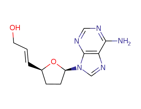 Molecular Structure of 716318-62-6 (2-Propen-1-ol,
3-[(2S,5R)-5-(6-amino-9H-purin-9-yl)tetrahydro-2-furanyl]-, (2E)-)